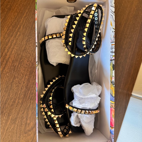 Jeffrey Campbell Black Rockstud Sandals - Picture 3 of 9